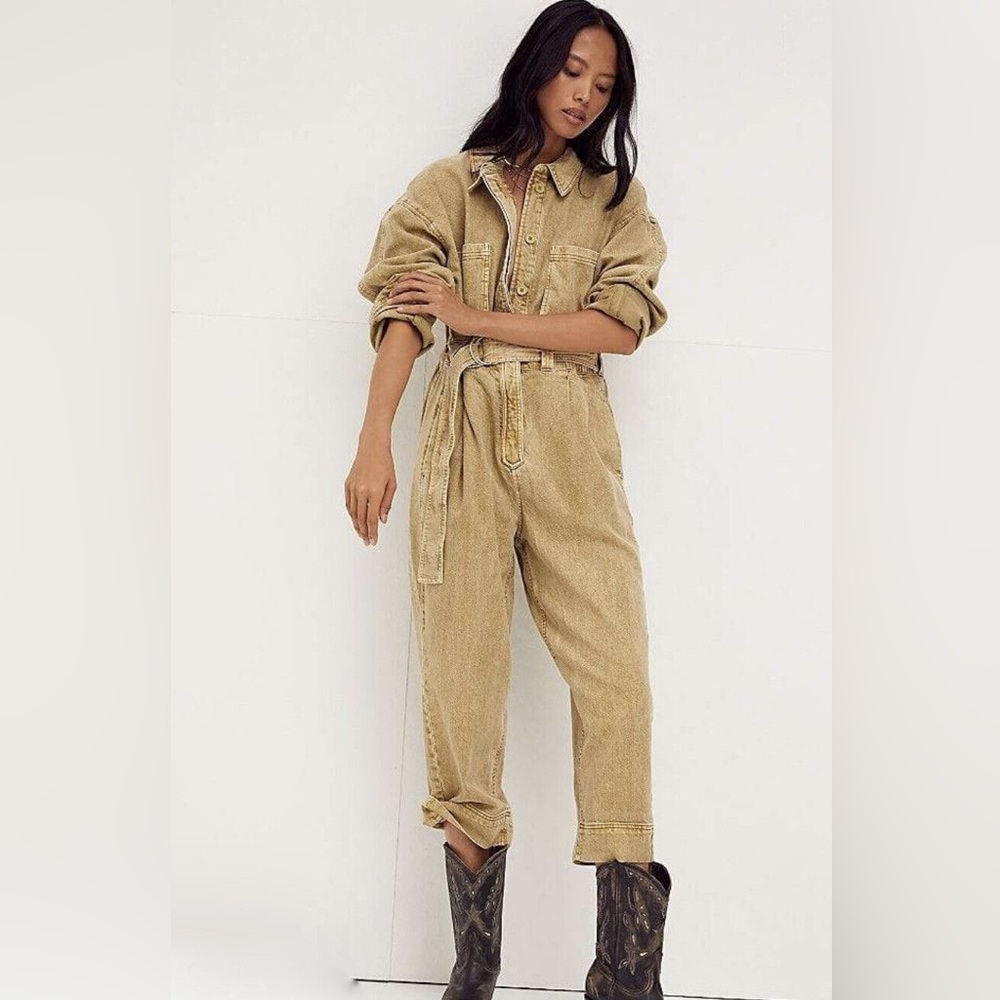 Free People Wayward Super Slouch Coveralls Jumpsuit Ginger Size Medium